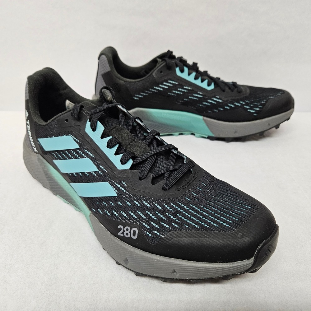 Adidas Womens Terrex Agravic Flow 2 Trail Running Shoes H03189 Black Blue Sz 9.5